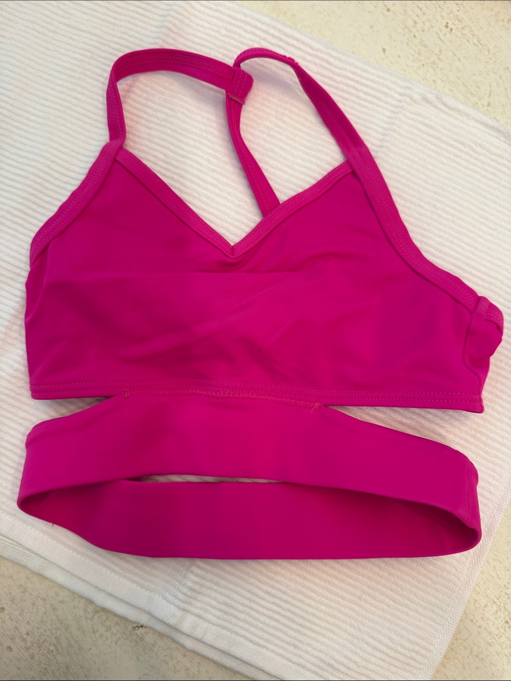 Girls Hot Pink Cutout Bralette - Balera